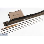 Greys stream flex carbon fly rod 9ft 4pc line 4 # double up locking alloy reel seat with burr wood