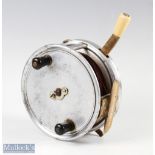 Hardy Bros 6" Sea Silex Duralumin reel twin handled, with three rim controls, smooth brass foot, rim