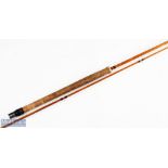 R Chapman the chess split cane fly rod 9ft 6 inches 2pc alloy sliding real fitting cloth bag in