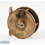 Hardy Bros Birmingham 2 1/" all brass plate wind fly reel with oval border maker's mark to face