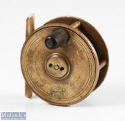 Hardy Bros Birmingham 2 1/" all brass plate wind fly reel with oval border maker's mark to face
