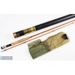 Fine Hardy Alnwick the Perfection Palakona split cane fly rod 9ft 2pc line 5 # up locking alloy reel