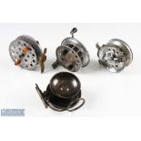 A collection of Side Casting Reels (4) consisting of Mallochs Patent, sold by C Harlow, The