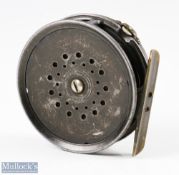 Hardy Alnwick 3 5/8" perfect alloy trout reel smooth brass foot, foot stamped to side A, rim