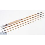 Kingfisher built 'Poacher' 7ft 4pc split cane travel fly rod #4/5 line with agate lined ring to