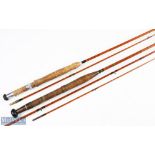 Foster Bros Ashbourne The Champion split cane fly rod 9ft 2pc tip 6 inches short alloy sliding