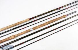 Bruce & Walker 15ft carbon salmon fly rod 3pc #9/10 with 24" cork handle, lined butt/tip rings, plus