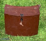 Wooden Fishing Box Seat, with curved back and front, shoulder strap and 1 draw inside, made of