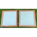 A Pair of Oak Display Notice boards, these have been used to display a lure collection, ex-