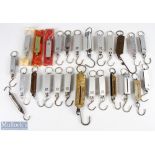 A Collection of Fishing Balance Scales, Salter, little samson, Portia, Winfield and others in