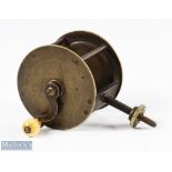 Scarce 19th century Kelly, Dublin spike winch 2 ¾" brass reel with original turned knob, curved