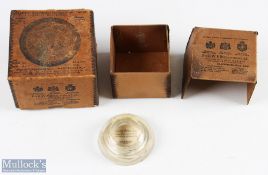 2x Hardy Bros Ltd Empty Reel Boxes, plus a Hardy Bros paperweight, both boxes with crimped stapled