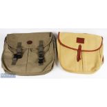 House of Hardy Leather & Canvas Fishing Shoulder Bag, with 2 front pockets- does not have a liner-