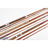 Foster Bros of Ashbourne hollow glass float rod with alloy sliding real fittings and collar red