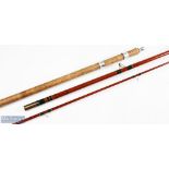 A fine Olivers of Knebworth hollow glass float rod 26 inch handle with alloy sliding reel fittings