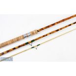 Tunbridge Wells whole cane with solid fibreglass tip float rod 10'6" 3pc alloy sliding reel fittings