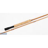 Pezon et Michel France parabolic Royale 7'9" 2 piece split cane fly rod serial number F 227995, 128g