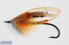 6/0 Salmon Fly tied by Pryce-Tannatt from the P-T collection with Indian crow in the wing and