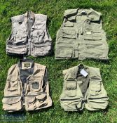 4x Fishing Waist Coats Vests Gilet, all size L - to include Sasta 64 N, Scierra outdoor company