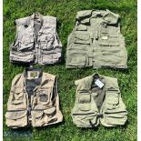 4x Fishing Waist Coats Vests Gilet, all size L - to include Sasta 64 N, Scierra outdoor company