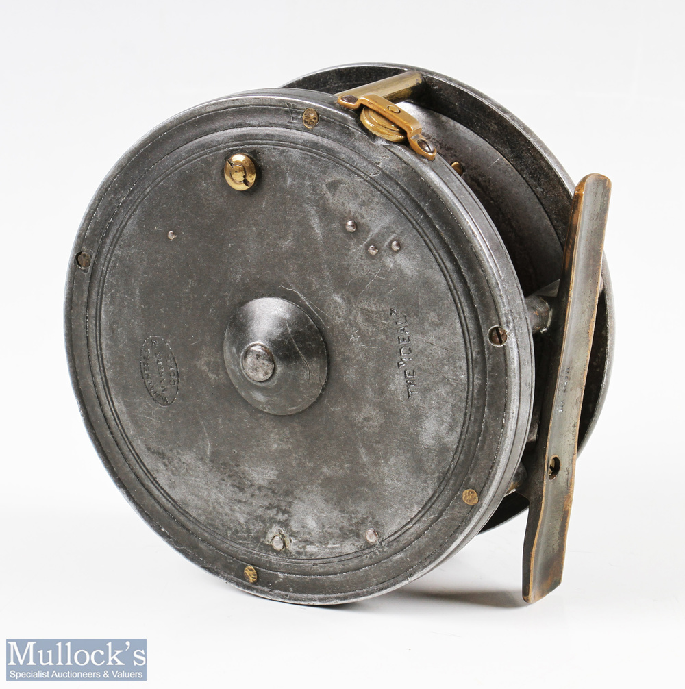 Dingley for W Haynes & Son, Dublin 4 ½" The Ideal alloy salmon reel ivorine handle, brass - Image 2 of 2