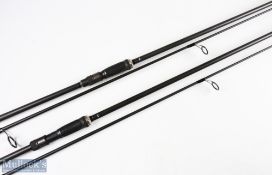 2x Berkeley MR 12ft carp fishing rods 2.75lb with line rings throughout, appear in good condition,