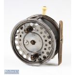 Hardy Bros England The Silex Major 4 ¼" alloy salmon reel rim brake lever, ribbed brass foot, twin