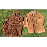 2x Suede Fishing Hunting Coats by Orvis + Vivella, size XXL, 100% leather both have signs of wear