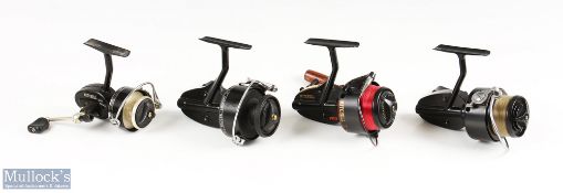 Mitchell fixed spool spinning reels (4) features Mitchell 300 Pro foot stamped T4, Mitchell 309A