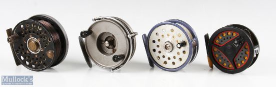 Selection of reels (4) features Shakespeare Alpha 2529V 3 ½" reel, a Leeda LC 60 3 ¼" reel, an '