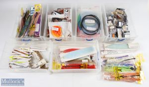 A large collection of synthetic tying materials made up of over 20 packs Justadd H20 gliss and glow,