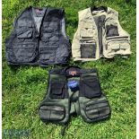 3x Fishing Waist Coats Vests Gilet, all size L - to include a Klobba - new with tags, Foster &