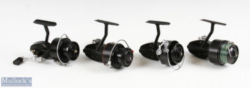 Mitchell fixed spool spinning reels (4) features an early example stamped 'W' to foot, no model