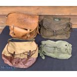 A selection Canvas, & Leather + Leatherette Tackle Bags, to include a Barbour Wax bag with