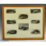 Period Fishing print Engravings, framed and mounted, 8 engravings by A W Warren, under glass -