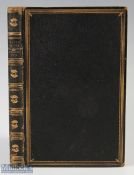 1858 Songs of the Edinburgh Angling Club, all leather bound 88-page book with illustrations drawn