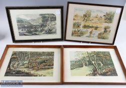 Fish Hunting Prints and Engravings, to include a good looking the joy of angling drawn by C E