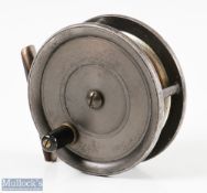 Malloch retailed Walter Dingley made 3 3/8" alloy trout fly reel stamped 'D7' internally, with '