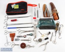 Fly Fishing Tools and Accessories with Noted items of Orvis Scissors Orvis multi tool penknife,