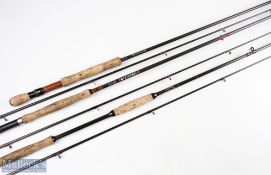 3x Assorted Fishing Rods features Nige Williams 10ft 8/9 2pc rod, Steve Parton handbuilt 'Tartar