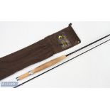 Marcus Warwick Uppingham no 1764 - K Lancer deluxe carbon fly rod 7'6" 2pc line 3/4 # alloy