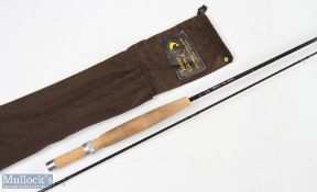 Marcus Warwick Uppingham no 1764 - K Lancer deluxe carbon fly rod 7'6" 2pc line 3/4 # alloy