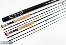 Vision intro carbon fly rod 9'6" 3pc line 7 # alloy up locking reel seat with carbon insert lined