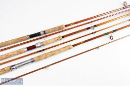 Youngs of Harrogate otter brand split cane spinning rod 9ft 2pc 26 inch handle alloy down locking