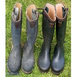 2 Pairs of Aigle Wellington Boots both are sized UK 11.5 + 12 (46 + 47), in good used condition zips