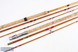 Ogden Smith Ltd London float rod with whole cane butt section and split cane middle and tip