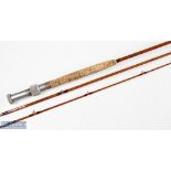 Trossachs the Cameron cane fly rod 10 ft 3pc alloy down locking reel seat red Agate butt/tip ring in