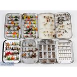 Selection of Wheatley fly boxes in different sized alloy aluminium cases with foam linings and a