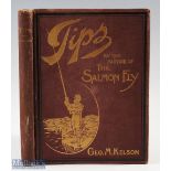 Kelson, G M - "The Salmon Fly" 1901, red cloth binding with gilt, light fading to spine, new end