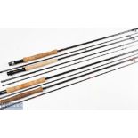 Leeda quicksilver carbon fly rod's 9 foot 3pc line 5/6 # up locking alloy reel seat with carbon